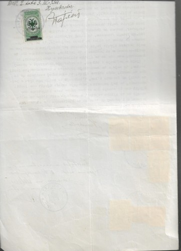 Albania 1934. Documento albanese con francobolli sovrastampati. - Foto 2 di 2