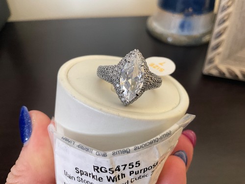 Sparkle With Purpose RG54755 Cz On Hematite plated Size 7 Bp Ring - Picture 2 of 3