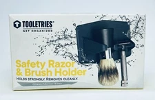 Tooletries The MAVERICK Razor & Brush Holder - Grips to Glass,Mirror,& Tile