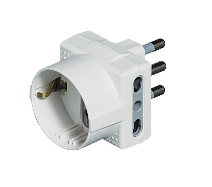 BTICINO S3611D CST ADATTATORE TRIS 1 SCHUKO 2 PRESE BIPASSO 10/16A BIANCO