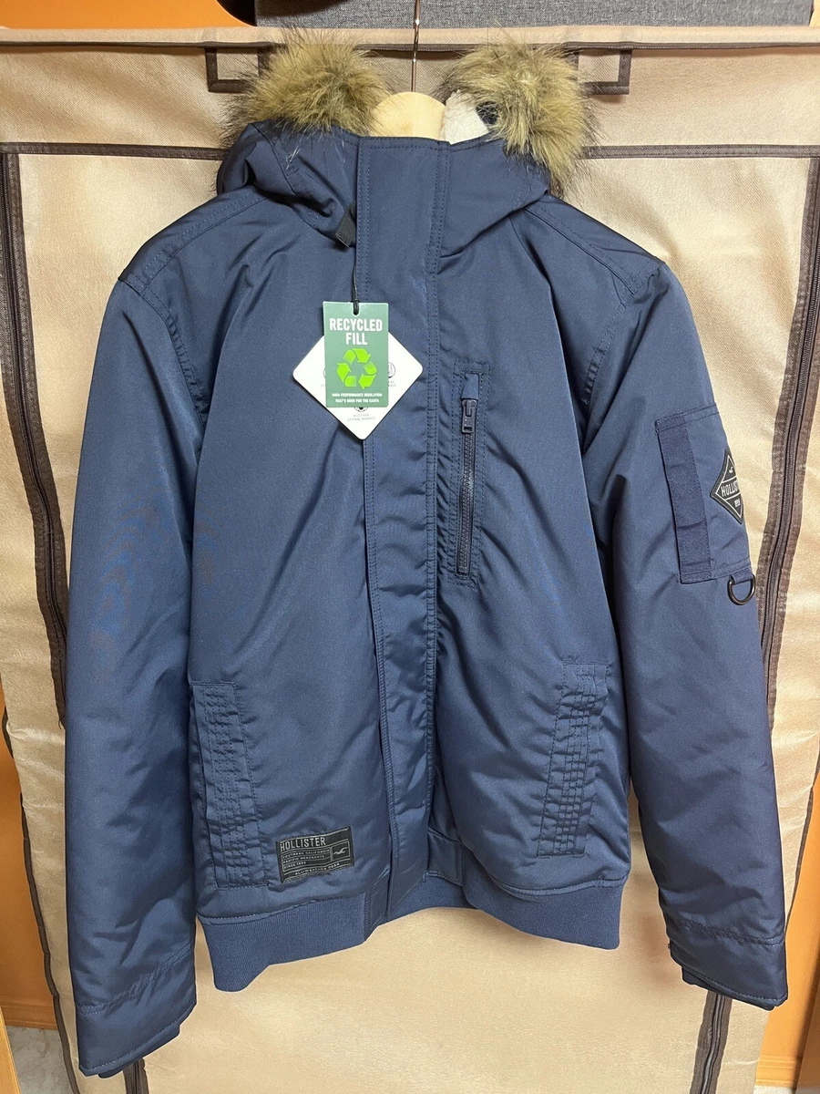 Navy hollister deals jacket