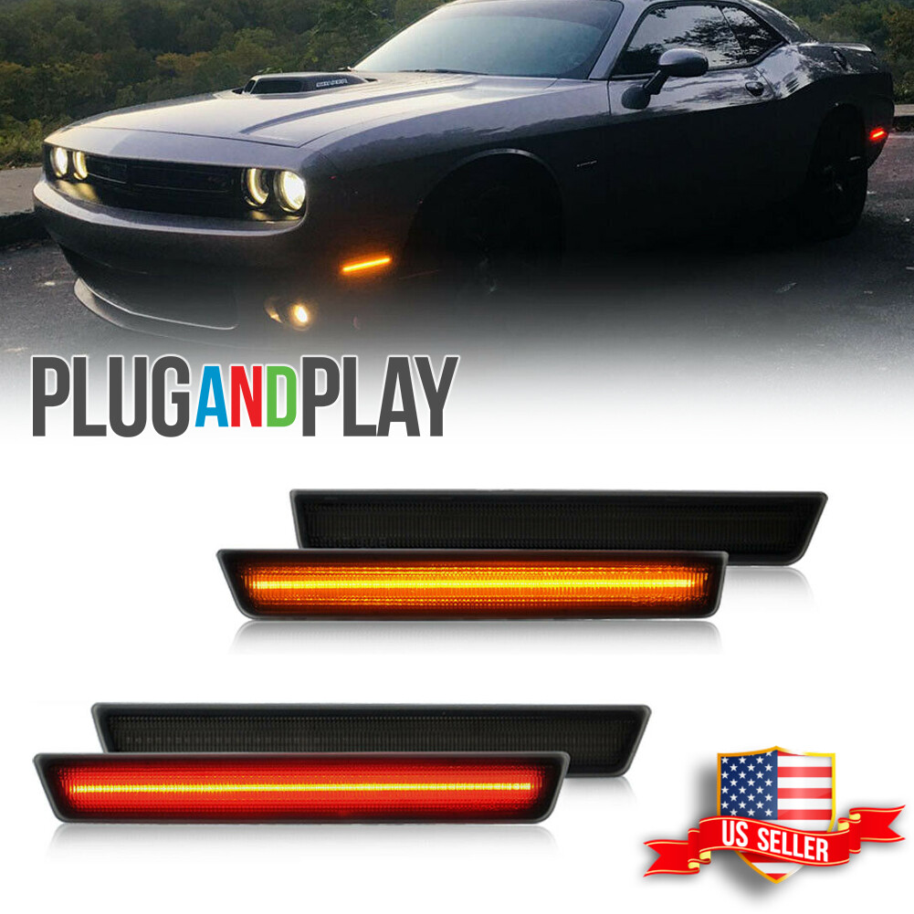 T.Miranda mark ディストーション Front Rear LED Side Marker Light Smoked Lens Lamp For 2015