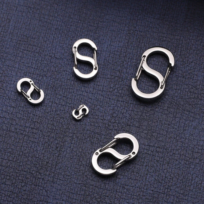 Aluminum S-biner Carabiner Snap Hook Clip Dual Carabiner Key Ring Clips 1/5 PCS - Image 4 of 4