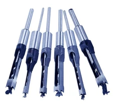 6Pcs Square Hole Drill Bit Woodworking Mortise Chisel Set Wood Hole Cutter Tool