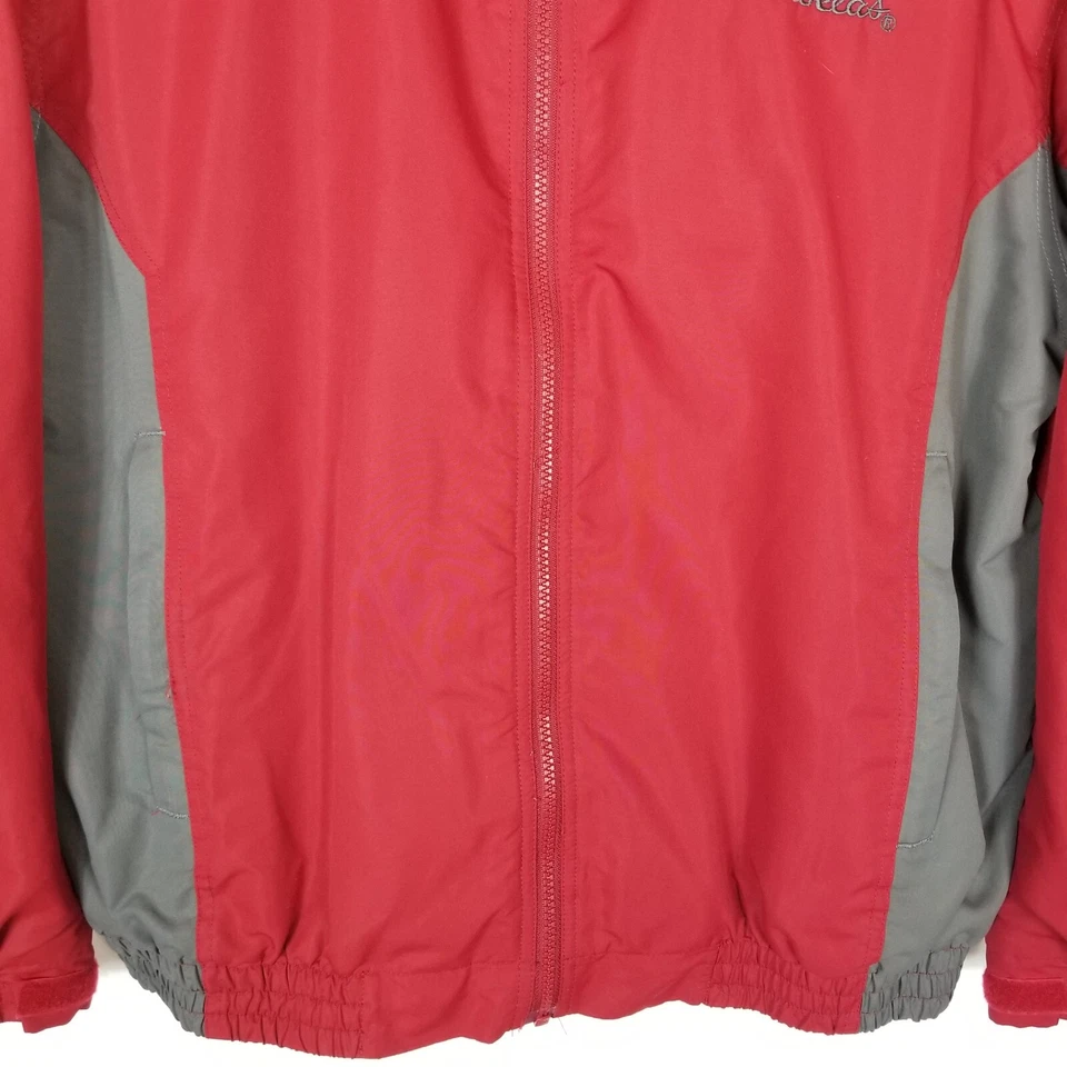 Cabela's Men Insulated Bomber Jacket Size L Red Gray Fleece Lined Zip Up - Image 3 of 4