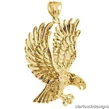 New 14k Yellow Gold Eagle Pendant