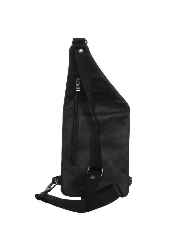 Sacoche asymétrique en cuir Foures Ref 45306 Noir 17*35*6 cm Neuf - Photo 3/3