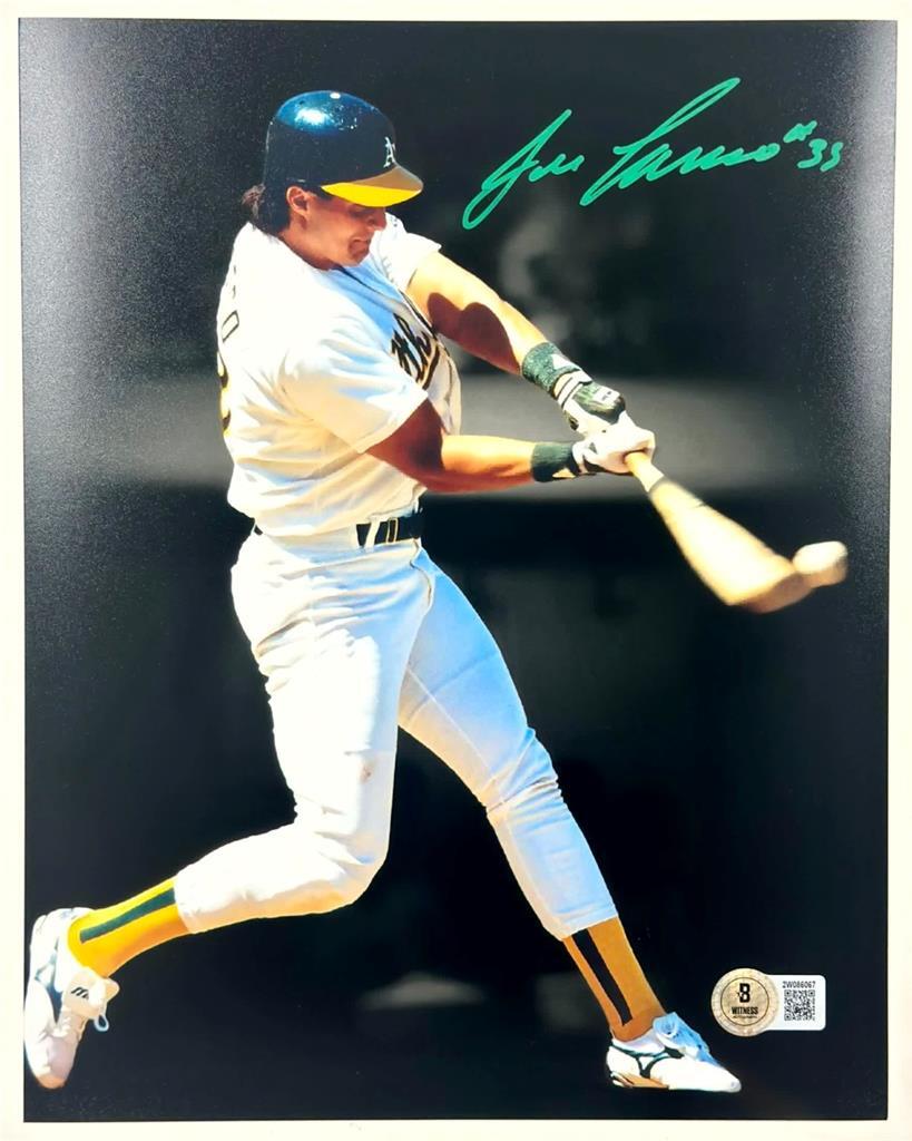 Jose Canseco Autographed Signed Oakland A's 8X10 Photo Autograph ~ Beckett Beckett Witness 