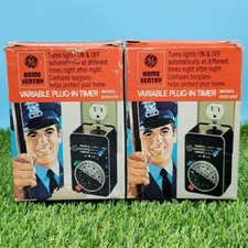 (2) Vintage Home Sentry - Variable Plug-In Timer 8133-012 Original Box (WORKS)