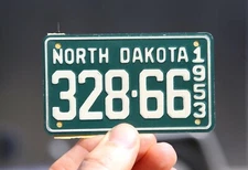 Vintage Bicycle License Plate North Dakota 1953 metal Schwinn stingray accessory