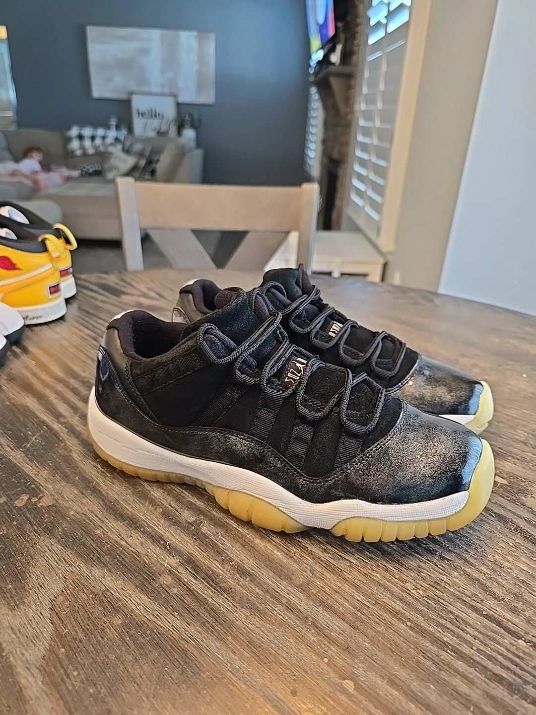 Nike Air Jordan 11 Retro Low Barons 2017 528895 010 nero bianco grigio taglia giovanile