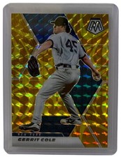 Gerrit Cole 2021 Panini Mosaic Reactive Yellow Prizm New York Yankees SP #87