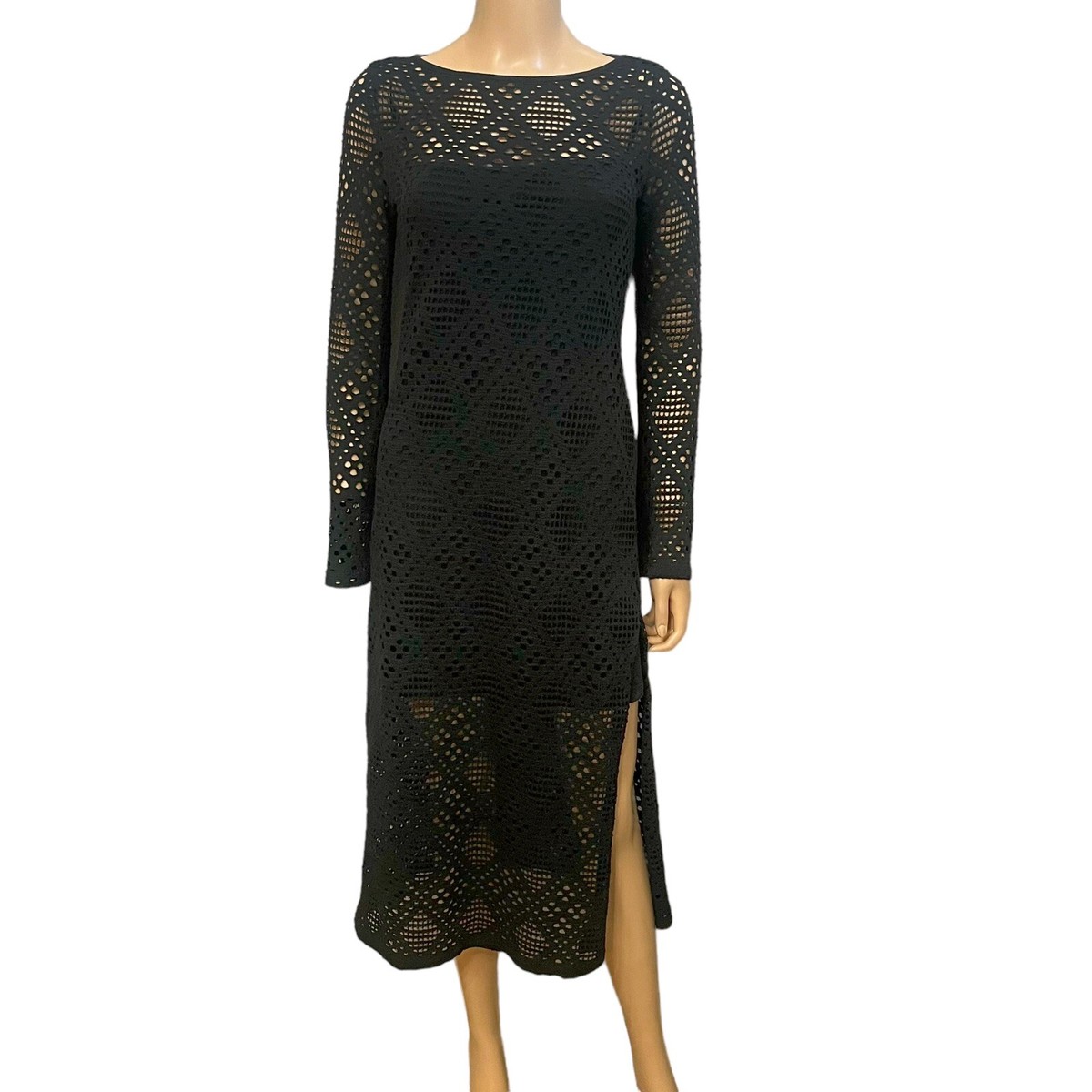 white christmas dresses Palm Island Collared Crochet Midi Dress Mango– Selfie Leslie main image 1