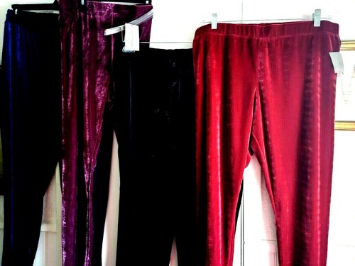 Pantaloni DRESSY SO SOFT & COMFY in velluto di lusso piccoli-1X ruggine/marino o neri con gambe coniche - Foto 1 di 14