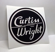 Curtiss Wright Aircraft Co. Vintage Style Airplane Decal, Vinyl Sticker, 4 Inch