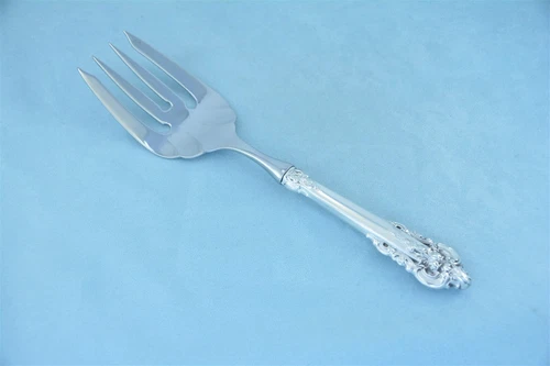 Wallace Grande Baroque Sterling Silver 10-3/4" Serving Fork No Monogram