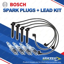 Bosch 4 Spark Plugs+Lead Kit for Subaru Forester SG Liberty Legacy BL Outback BP