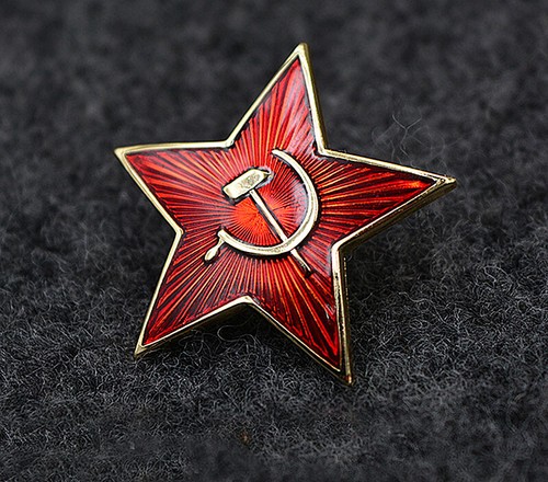 Star Hat Cap Badge Enamel Pin Hammer 