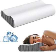 Almohada Espuma Viscoelastica Contour Cervical Dormir sin Dolor Gel Refrescante
