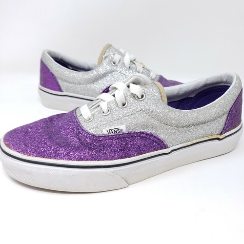 vans silver glitter shoes