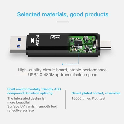 5 in-1 USB 3.0 Type C / USB / Micro USB SD TF Memory Card Reader OTG Adapte Sell - Afbeelding 11 van 20