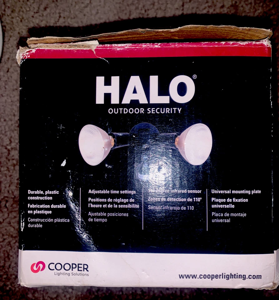 New HALO Outdoor Security Motion Activated Twin Head Floodlight Black MS34 - Image 2 of 4