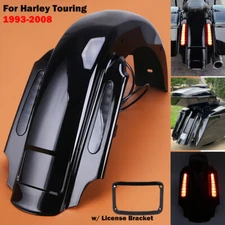 For Harley Road King Electra Glide 93-08 CVO Rear Extended Fender With LED Light