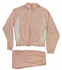 Vtg 90s Womens Nike Windbreaker Track Suit Jacket Pants Nylon Medium Gray Tag