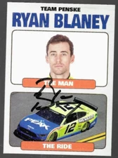 Ryan Blaney signed auto TRADING card PENSKE RACING NASCAR STAR - 2