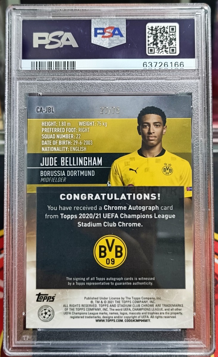 ベリンガム　topps stadium club 2023-24 Topps Chrome Stadium Club UCC Jude Bellingham Black