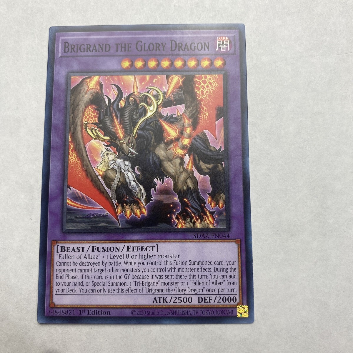 Yugioh Brigrand The Glory Dragon Sdaz-en044 Albaz Strike 1st