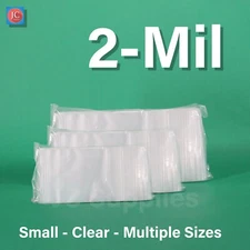Assorted Zip Lock Clear Reclosable Bags 2Mil Zipper Seal Jewelry Baggies 2ML