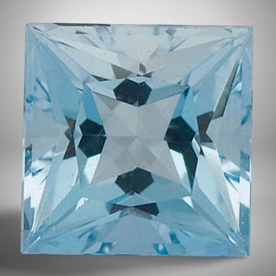 Aquamarine Square Cut Gemstone 10 Cts - 15 mm Lustrous Precious Jewelry Gem