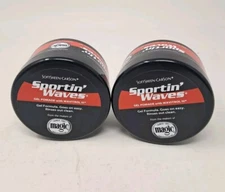 Lot of 2 SoftSheen-Carson Sportin' Waves Gel Hold Pomade w/ Wavitrol III, 3.5 oz
