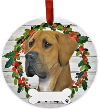 Great Dane Dog Wreath Ornament Personalizable Christmas Tree Holiday Decoration