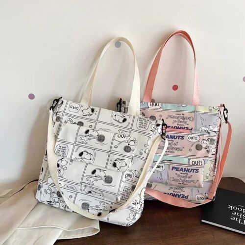 Snoopy Japanese Simple Famous High-quality Large-capacity Bag Anime Cartoon Canv - Afbeelding 1 van 17