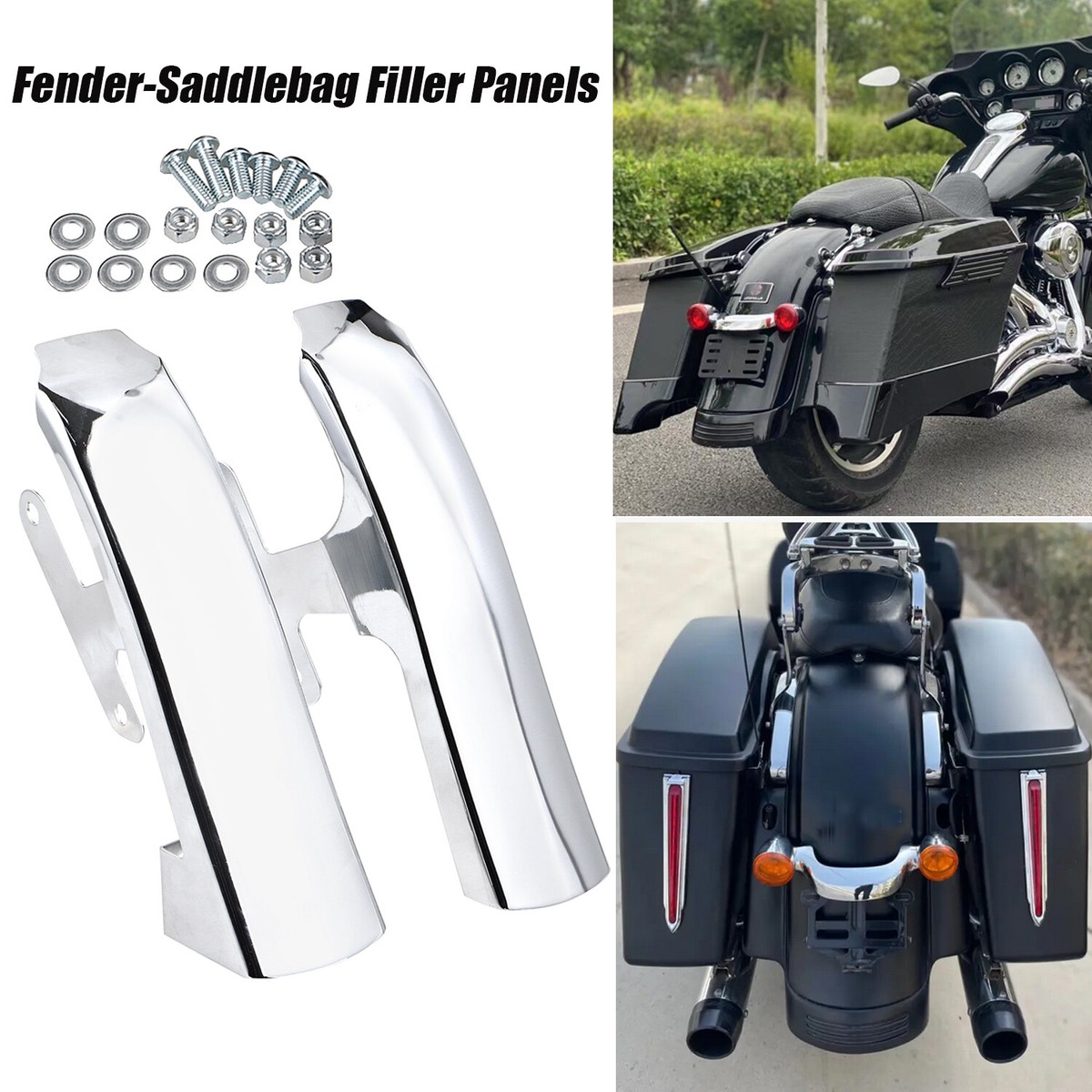 Chrome Fender/Saddlebag Filler Panels For Harley Road King FLHRC
