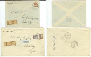 1926 Aflenz Austria Registered covers to Nurnberg Germany