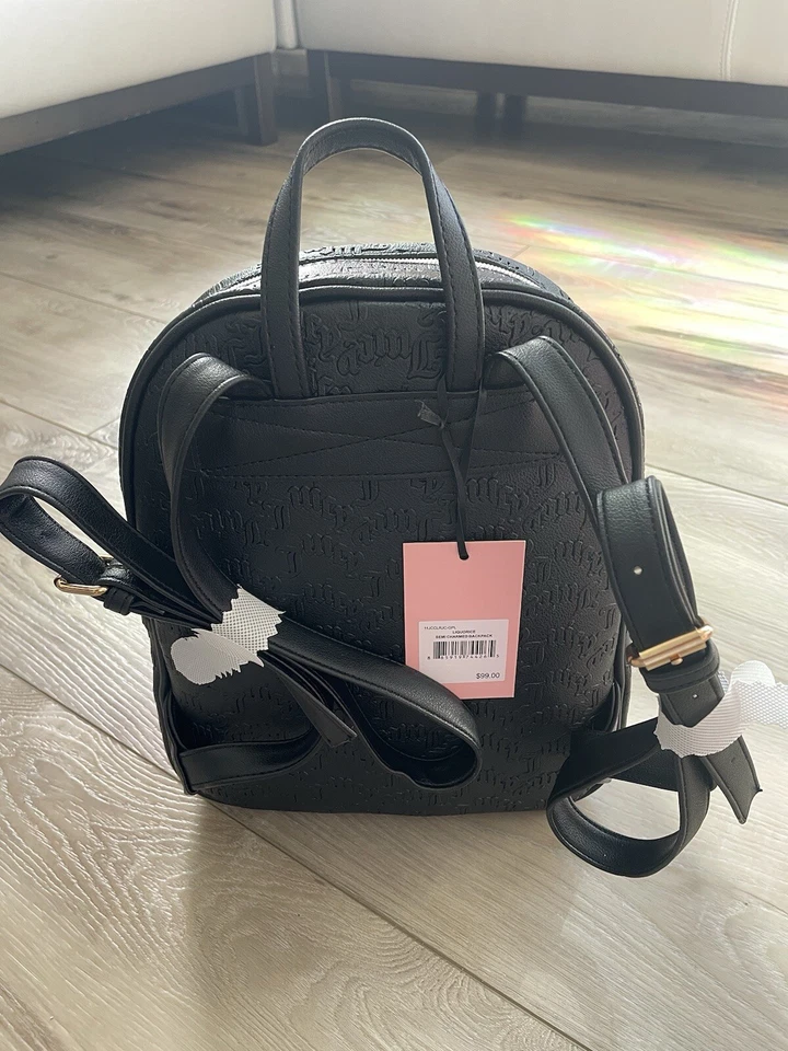 JUICY COUTURE черный солодки полу зачарованный маленький рюкзак сумочка Дамская сумка с Ярлыками - Изображение 4 из 4