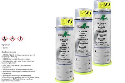 3x ColorMatic 2K Klarlack härter glänzend High Speed Lack Spraydose 500ml 