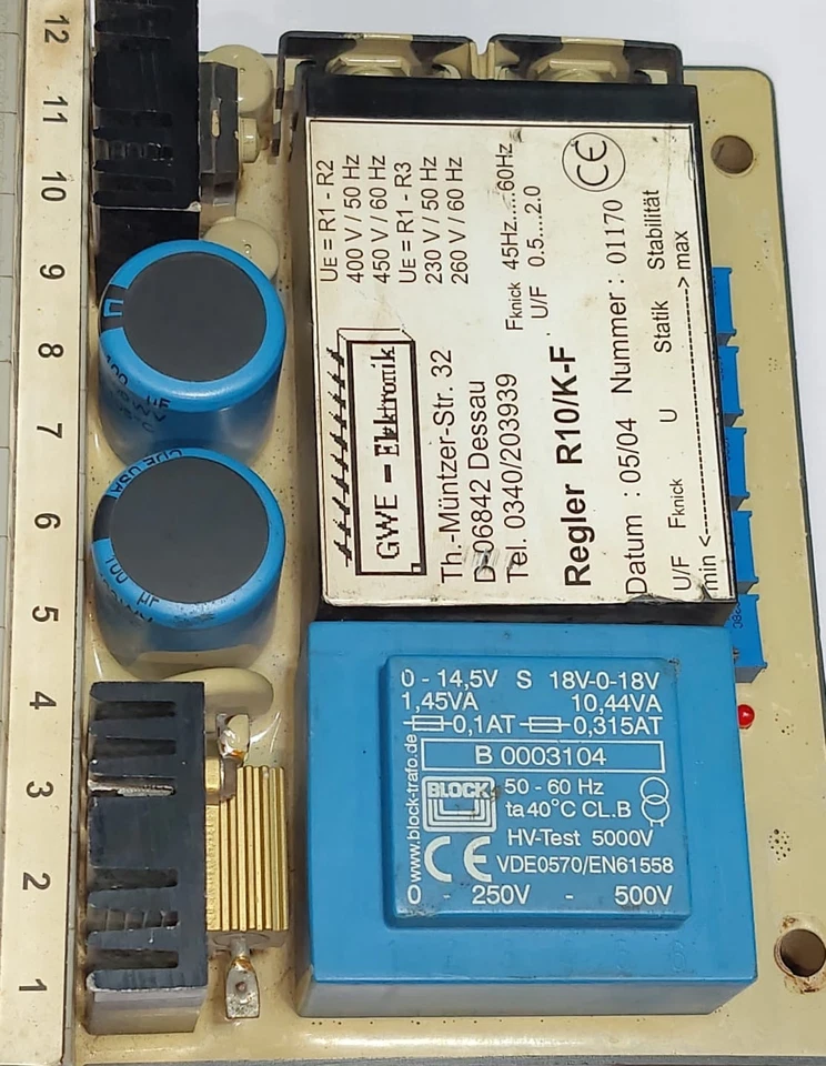 GWE-ELEKTRONIK Regler R10/K-F Automatic Voltage Regulator R10-K F AVR - Image 4 of 4