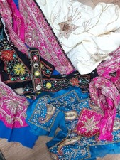 Indian sari fabric embroidery scraps salvage crafts