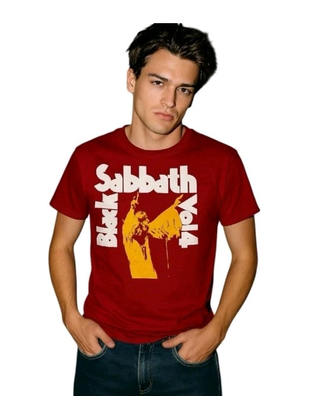 Black Sabbath Vol 4 Red Adult T-Shirt Ozzy Classic Heavy Metal T