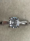 Vintage 925 Sterling Silver Ring Size M 1/2 Cz Cluster Simple Sparkly Stacker