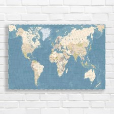 Complete World Atlas Detailed Map For Geography Original Canvas Print Large