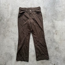 Vintage 70 s Farah Brown Polyester Disco Leisure Pants Mens Size 29 x 29 USA