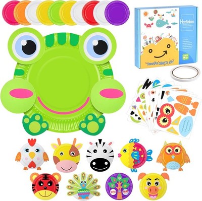 Ainiv Papier Platte Bastelset für Kinder, 10 Stück DIY Tiere Basteln Kreatives