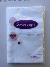 Vintage NEW SOVEREIGN FULLY Combed Percale 2 Pillowcases Cotton MADE IN USA