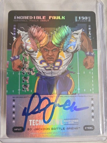 NO RESERVE Bo Jackson Battle Arena Tecmo Incredible Faulk Marshall Faulk Auto