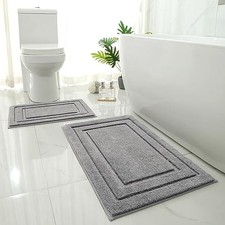 Bathroom Rugs Sets 2 Piece, Super Soft and Absorbent Non Slip Microfiber
